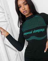 Thumbnail for your product : Criminal Damage long sleeve mini dress in contour print