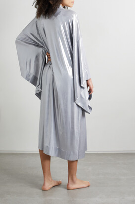 【NORMA KAMALI】llic stretch-lame ローブ Norma Kamali Metallic Stretch-lamé Robe - Silver - ShopStyle