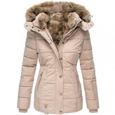 Thumbnail for your product : CHAOEN Winter Coats Women Warm Parka Quilted Hooded Long Coat Plus Size Thick Mid Long Jacket Faux Fur Fleece Lined Body Zip Pockets S-30XL