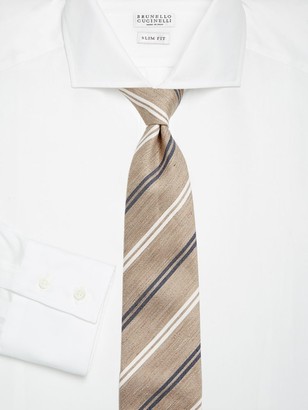 Brunello Cucinelli Striped Silk Tie