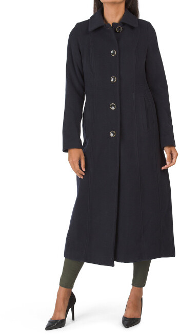 PENER Women Long Trench Coat Suit Collar Woolen Coat Walker Cashmere Coat 