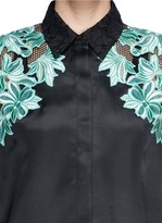 Thumbnail for your product : 3.1 Phillip Lim Floral appliqué satin finish silk organza blouse