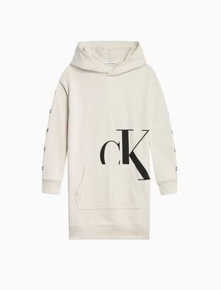 Calvin Klein Girls Organic Cotton Hooded Sweatshirt Dress - ShopStyle