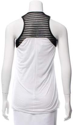 Yigal Azrouel Sleeveless Leather-Trimmed Top w/ Tags