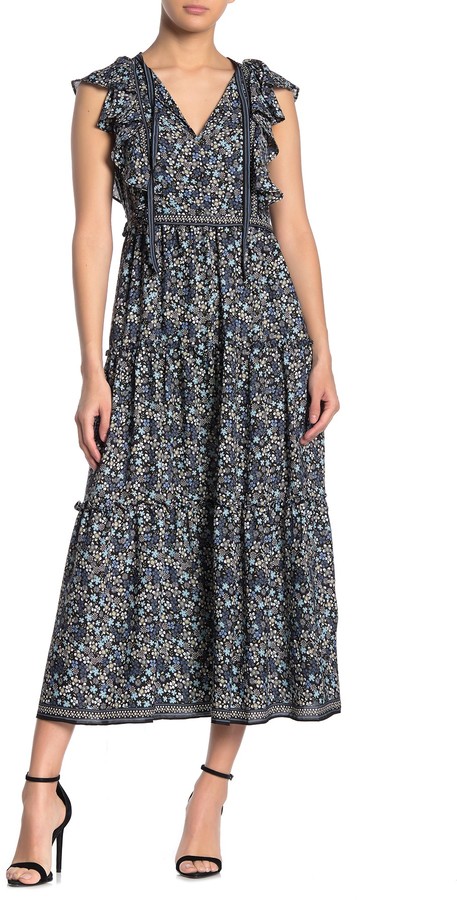 max studio tiered maxi dress