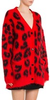 Thumbnail for your product : Miu Miu Textured Knit Leopard-Print Cardigan