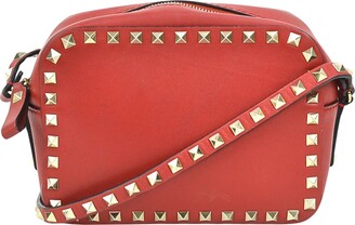 Valentino Garavani Pre-owned Rockstud-embellished Envelope Clutch Bag - Red