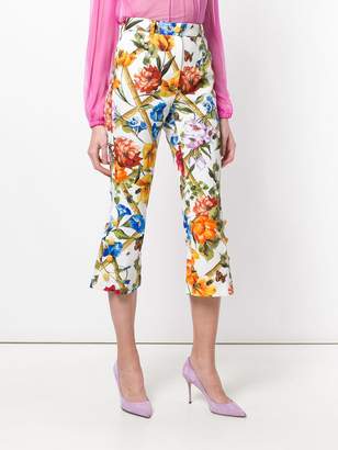 Dolce & Gabbana floral print flared cropped trousers