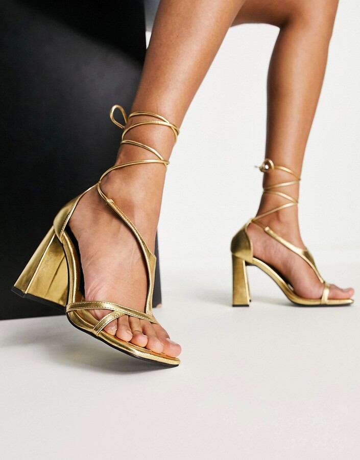 Gold Strappy Heels | Shop The Largest Collection | ShopStyle