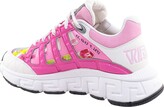 Thumbnail for your product : Versace Leather sneakers with Orchid logo print