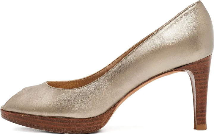 Stuart Weitzman Pre-Owned Leather Peep-Toe Pumps