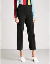 Diane Von Furstenberg Side-stripe straight crepe trousers