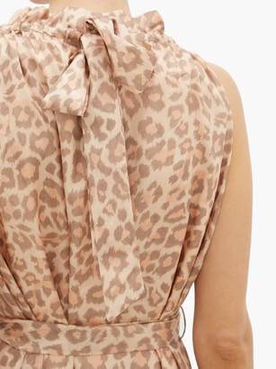 Zimmermann Kirra Leopard-print Silk-satin Maxi Dress - Leopard