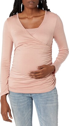 Maternal America Women's Maternity Wrap Ruched Nursing Top