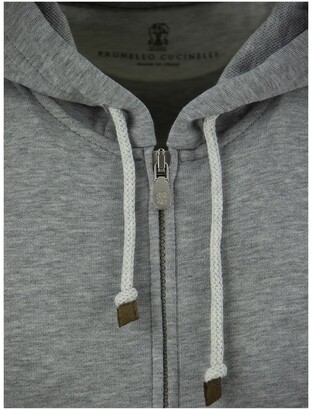 Brunello Cucinelli Techno Cotton Interlock Zip-Front Hooded Sweatshirt Vest