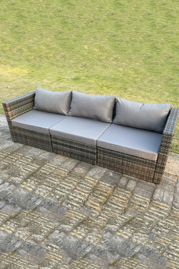 Fimous 3 PC Modular Rattan Garden Furniture Sofa Set Corner Sofa