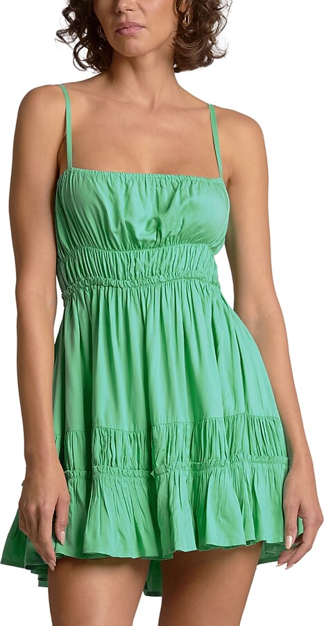 Elan International Smocked Open Back Swim Cover Up Mini Dress