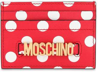 Moschino Dot Printed Leather Card Holder