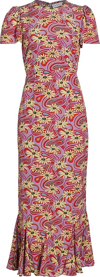 Rhode Resort Women's Lulani Floral Midi-Dress - Pink Floral Trip Mini - Size 0