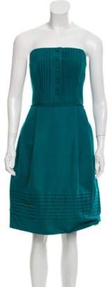 Lela Rose Strapless Mini Dress Teal Strapless Mini Dress