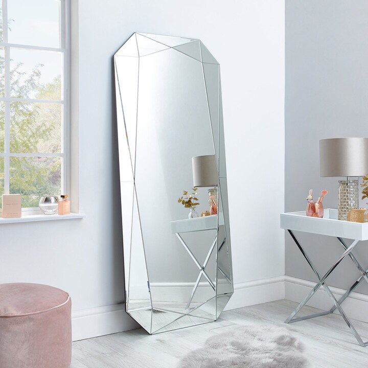 Dunelm 3D Geo Leaner Mirror 155x65cm Silver ShopStyle