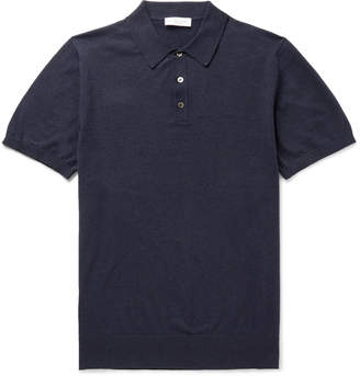 Richard James Slim-Fit Melange Cotton-Jersey Polo Shirt