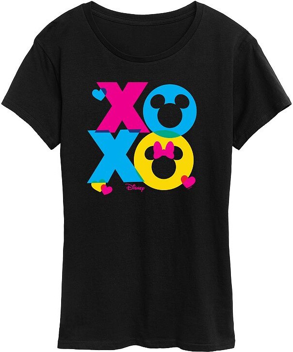Disney's Mickey & Minnie Mouse Women's XOXO Stacked Graphic Tee