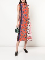 Thumbnail for your product : Derek Lam 10 Crosby Belted Sleeveless French Floral Dress with Foldover Collar