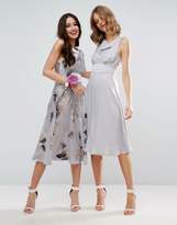 Thumbnail for your product : ASOS DESIGN Bridesmaid 40s seamed satin midi dress