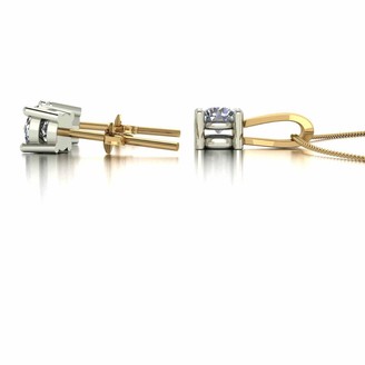 Moissanite 9Ct Gold 1Ct Eq Solitaire Stud Earrings And Pendant Set Q