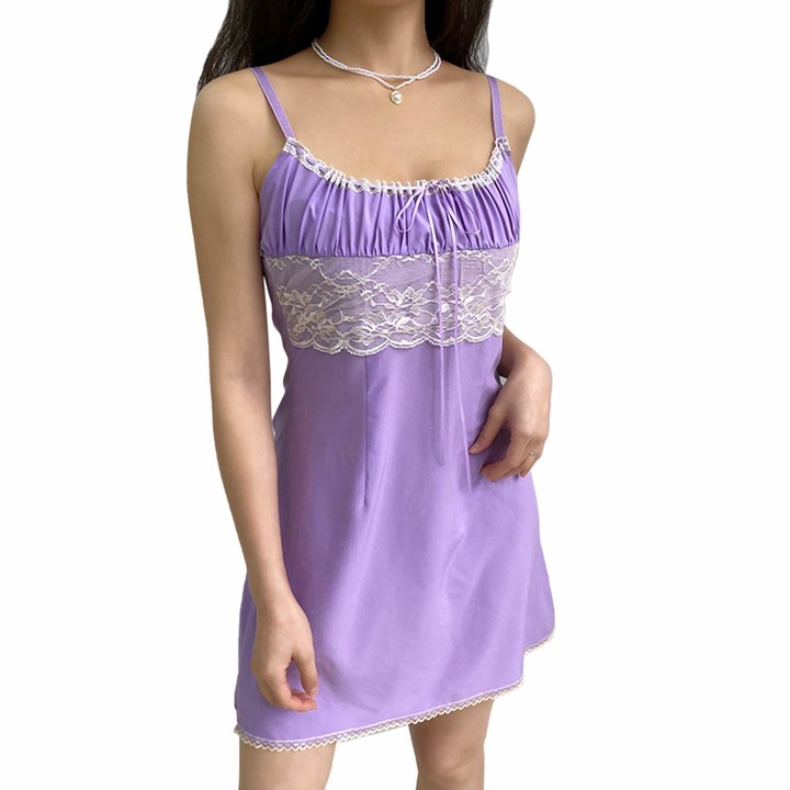 Angle Women’s Sexy Undershirt Mini Dress Y2k Spaghetti Straps Tank