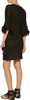 Thumbnail for your product : Vix Grace pointelle-trimmed crinkled-cotton coverup
