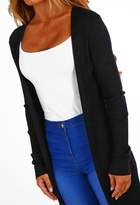 Thumbnail for your product : Pink Boutique One More Night Black Metallic Ribbed Longline Cardigan
