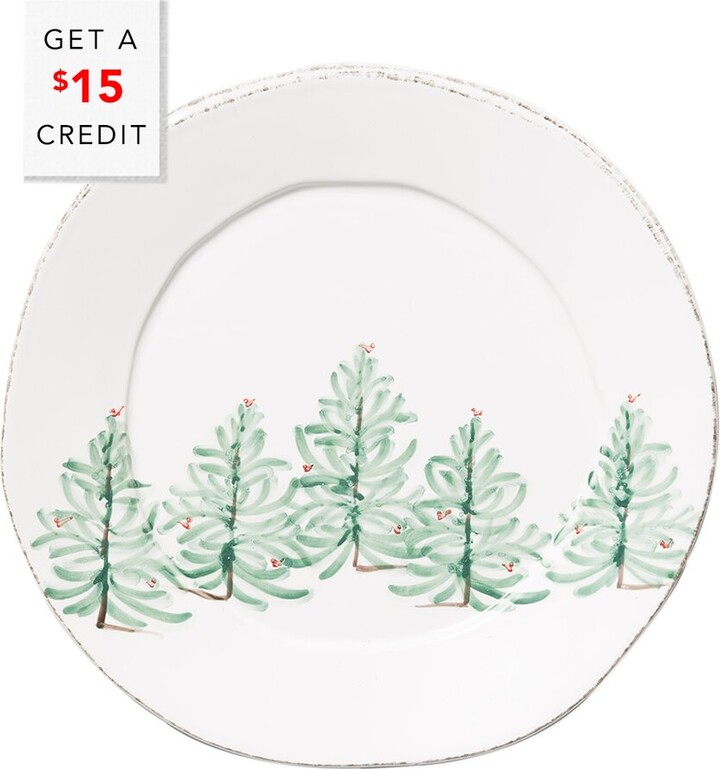 Vietri Lastra Holiday Round Platter With $15 Credit