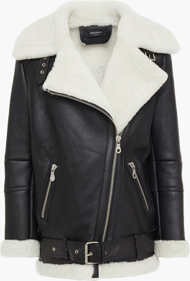 muubaa shearling biker jacket