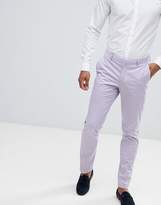 Thumbnail for your product : ASOS Design Wedding Skinny Suit Pants In Stretch Cotton In Lilac