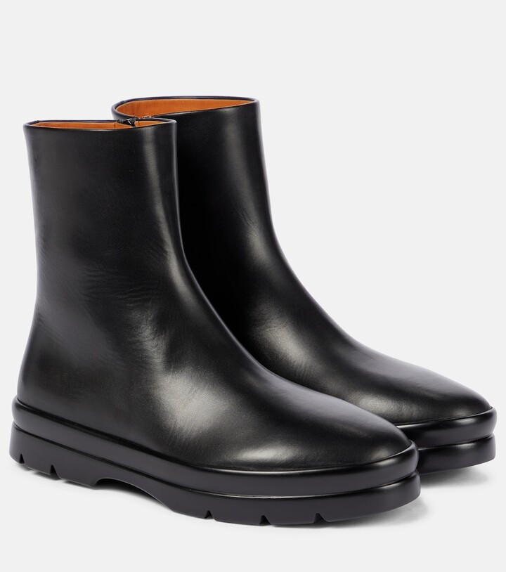 The Row Billie leather ankle boots
