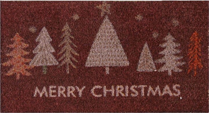Rubber-Cal Merry Christmas "Oh, Christmas Tree!" 18 in. x 30 in. Coir Door Mat