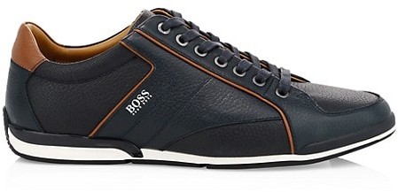 HUGO BOSS Saturn Low-Top Leather Sneakers - ShopStyle
