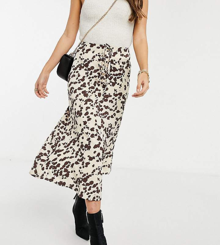 Annorlunda midi skirt in smudged cow print co-ord - ShopStyle