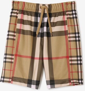 Burberry Childrens Contrast Check Mesh Shorts Size: 12Y