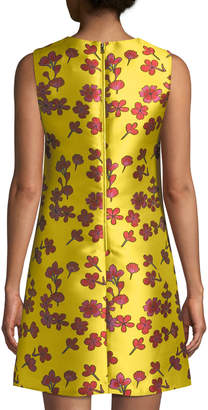 Alice + Olivia Coley Sleeveless Floral-Jacquard A-Line Dress