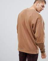 Thumbnail for your product : ASOS Design DESIGN oversized crew in washed yellow