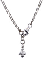 Thumbnail for your product : Carolina Bucci 18K White Gold Mini Bar Necklace with Blue Sapphires