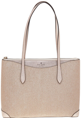Kate Spade Metallic Rose Gold Leather And Shimmy Glitter Top Zip Tote -  ShopStyle