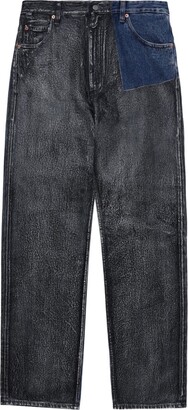 MM6 MAISON MARGIELA Panelled Mid-Rise Straight-Leg Jeans