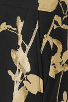 Thumbnail for your product : Dries Van Noten Metallic Floral-jacquard Wide-leg Pants - Black