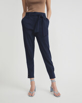 Thumbnail for your product : Witchery Women's Navy Pants - Tie Barrel Leg Pant - Size One Size, 8 at The Iconic