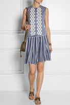 Thumbnail for your product : Vanessa Bruno Alexa striped silk crepe de chine skirt