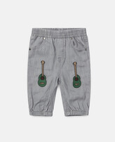 Thumbnail for your product : Stella McCartney Guitar Embroidered Chambray Trousers, Woman, Grey